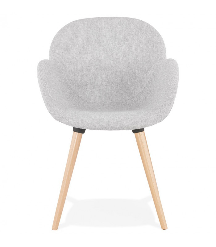 Fauteuil design gris clair en tissu Marcella
