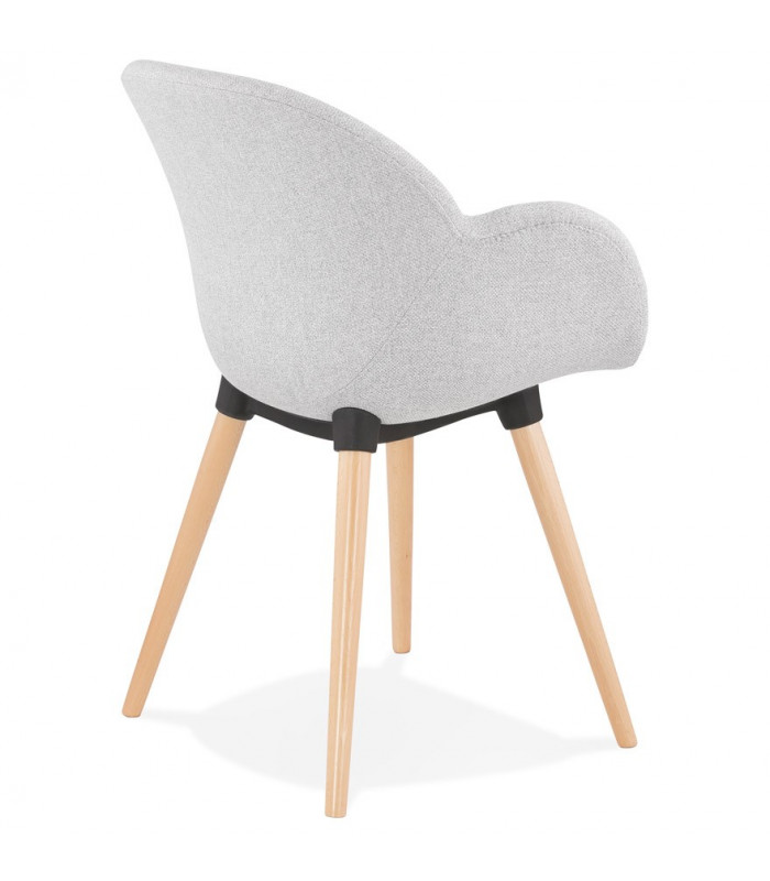 Fauteuil design gris clair en tissu Marcella