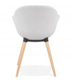 Fauteuil design gris clair en tissu Marcella