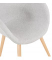 Fauteuil design gris clair en tissu Marcella