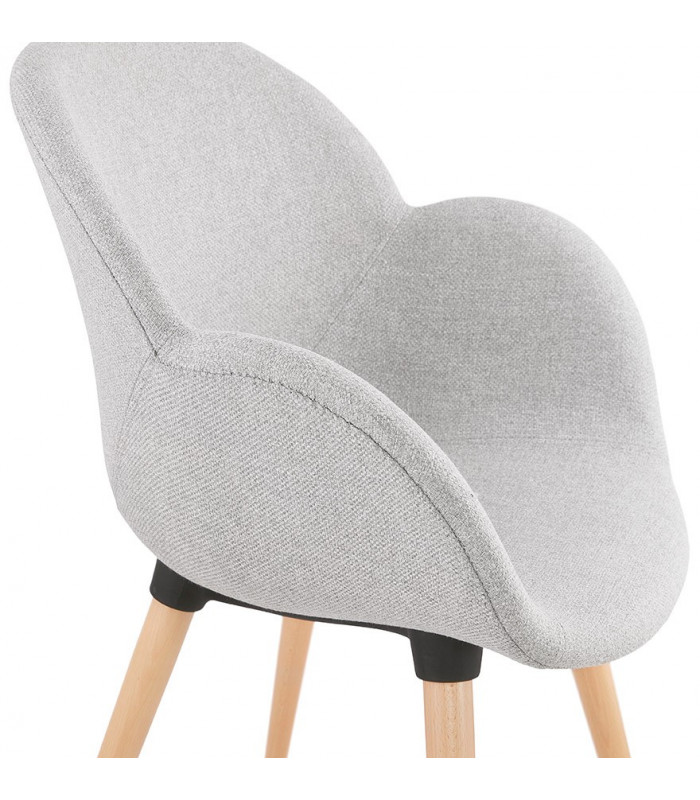 Fauteuil design gris clair en tissu Marcella