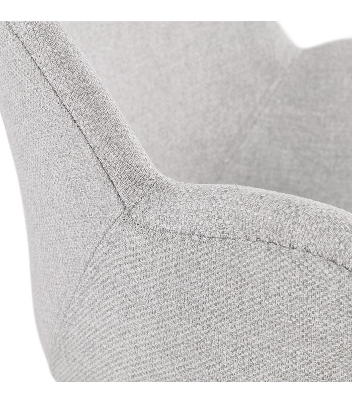Fauteuil design gris clair en tissu Marcella