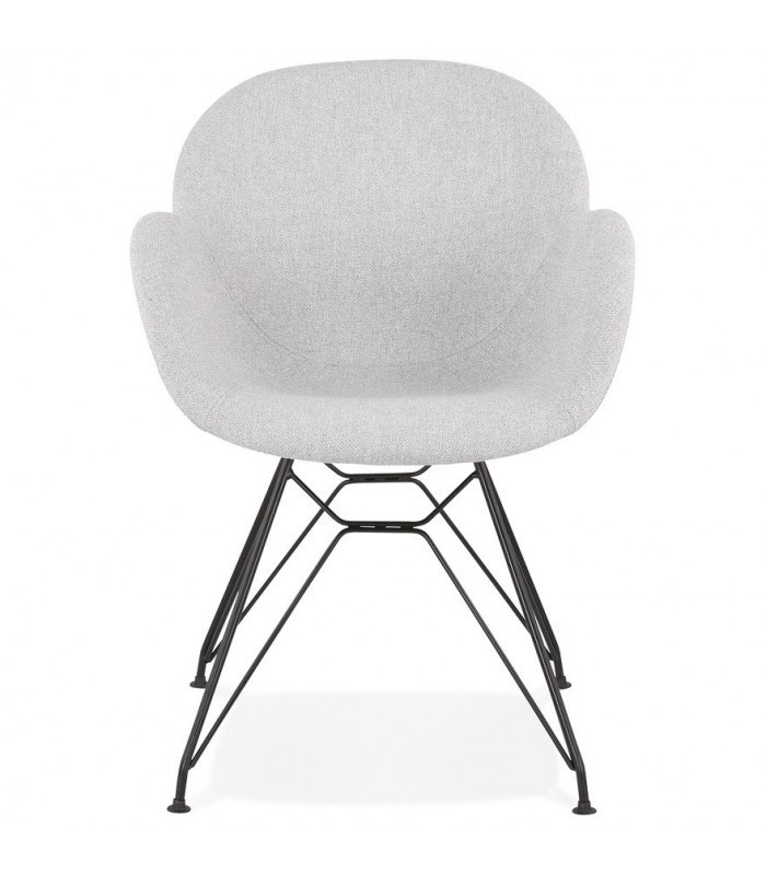 Fauteuil design gris clair en tissu Concord