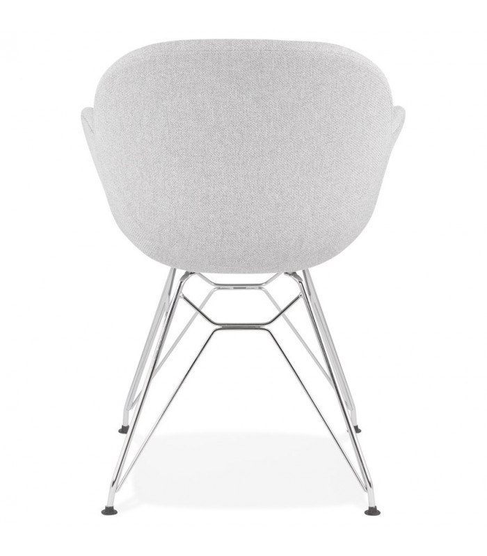 Fauteuil design gris clair en tissu Agassi