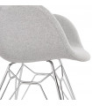Fauteuil design gris clair en tissu Agassi