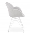Fauteuil design gris clair en tissu Gianna