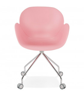 Fauteuil design rose en plastique Malia
