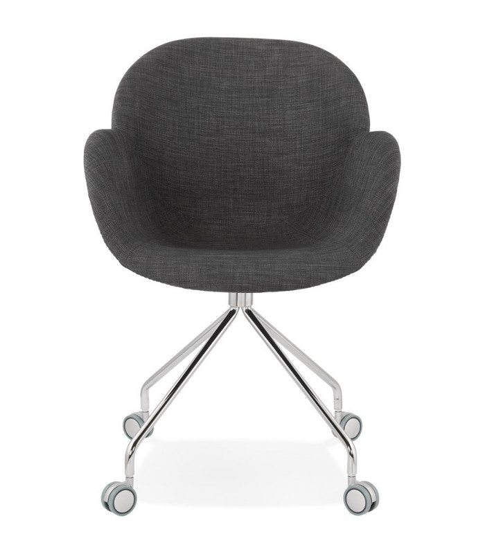 Fauteuil design gris foncé en tissu Jemma