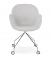 Fauteuil design gris clair en tissu Jemma