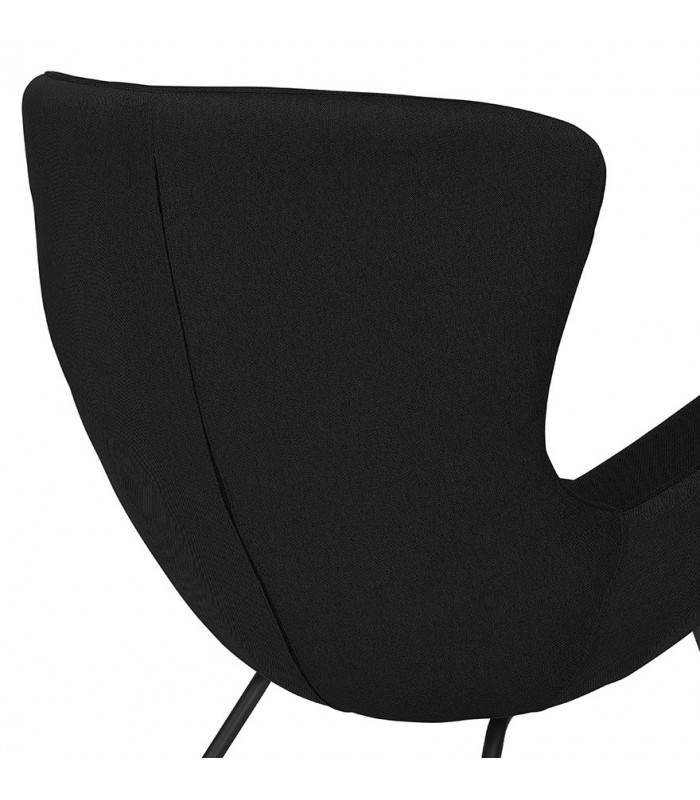 Fauteuil design noir en tissu Foster