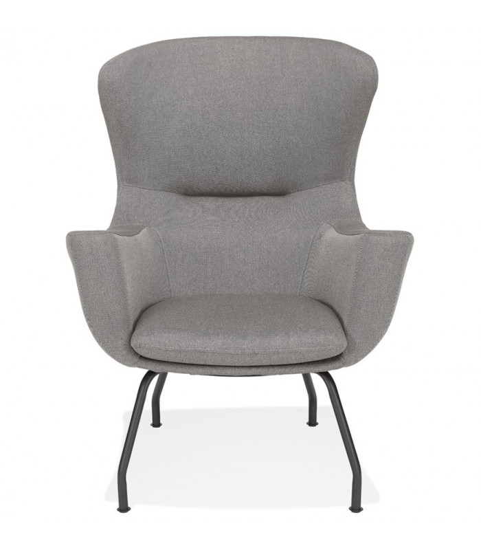 Fauteuil design gris clair en tissu Foster