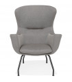 Fauteuil design gris clair en tissu Foster