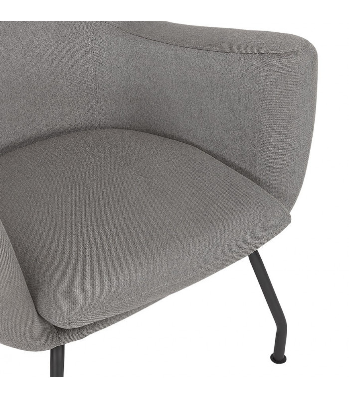 Fauteuil design gris clair en tissu Foster