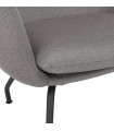 Fauteuil design gris clair en tissu Foster