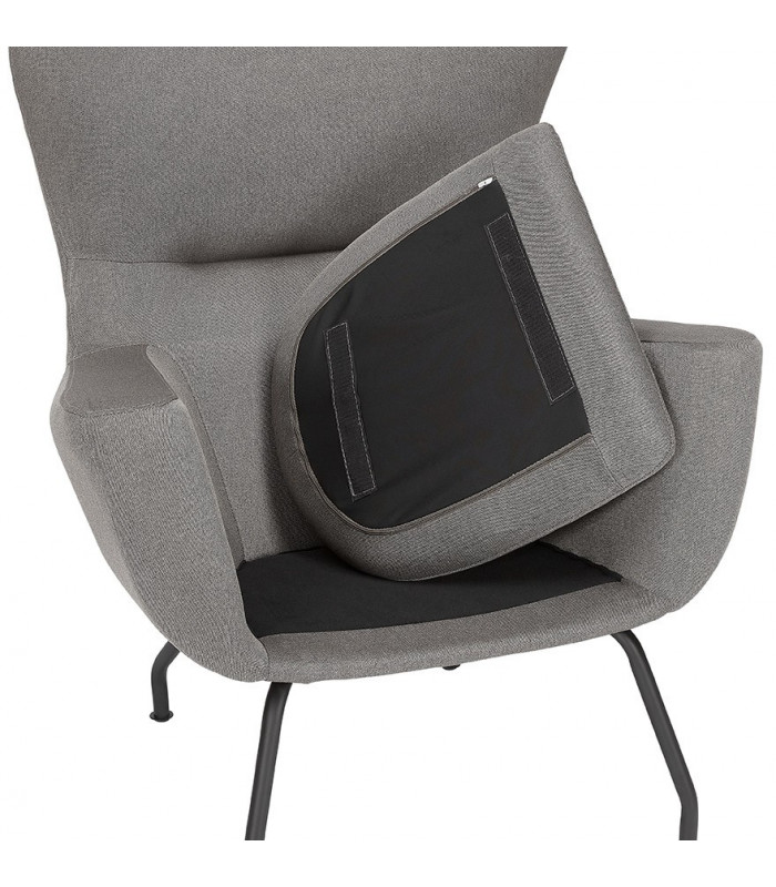 Fauteuil design gris clair en tissu Foster