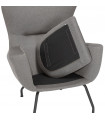 Fauteuil design gris clair en tissu Foster