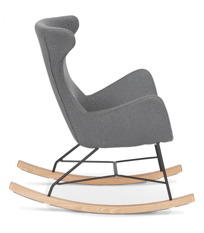 Fauteuil design gris foncé en tissu Elcot