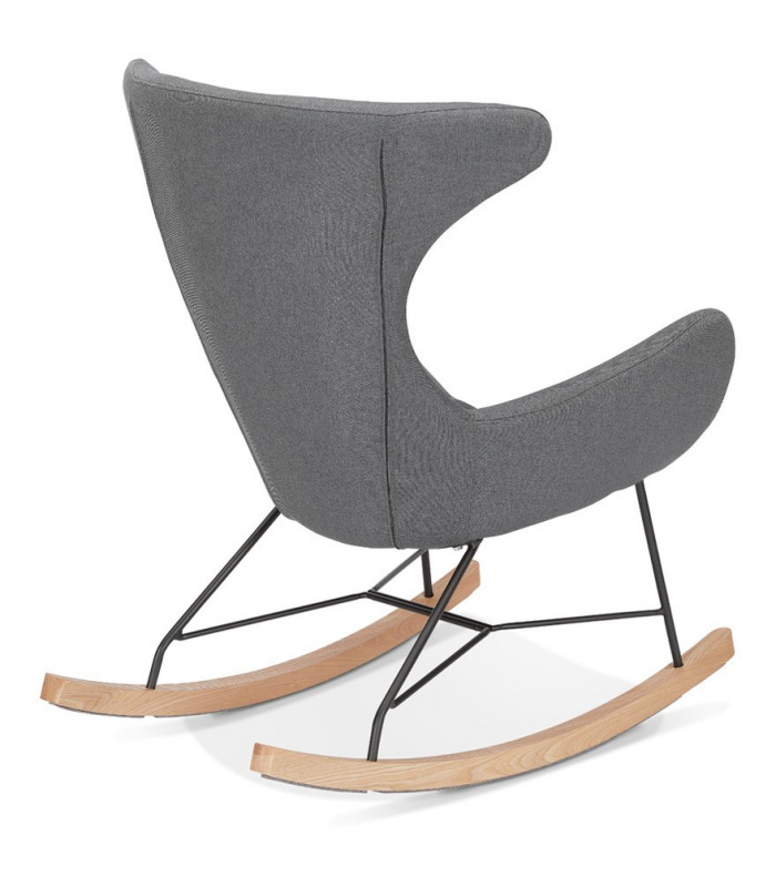 Fauteuil design gris foncé en tissu Elcot