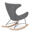 Fauteuil design gris foncé en tissu Elcot