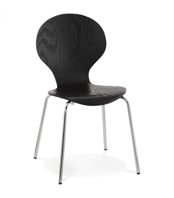 Chaise design noir en bois Knight