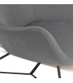 Fauteuil design gris foncé en tissu Elcot