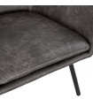 Fauteuil design gris foncé en similicuir Grove