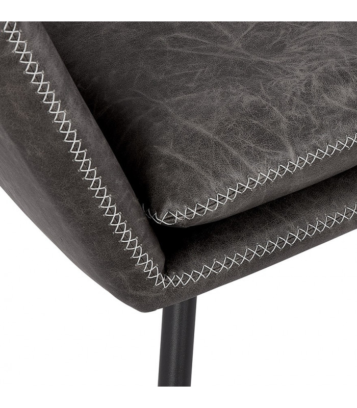 Fauteuil design gris foncé en similicuir Grove