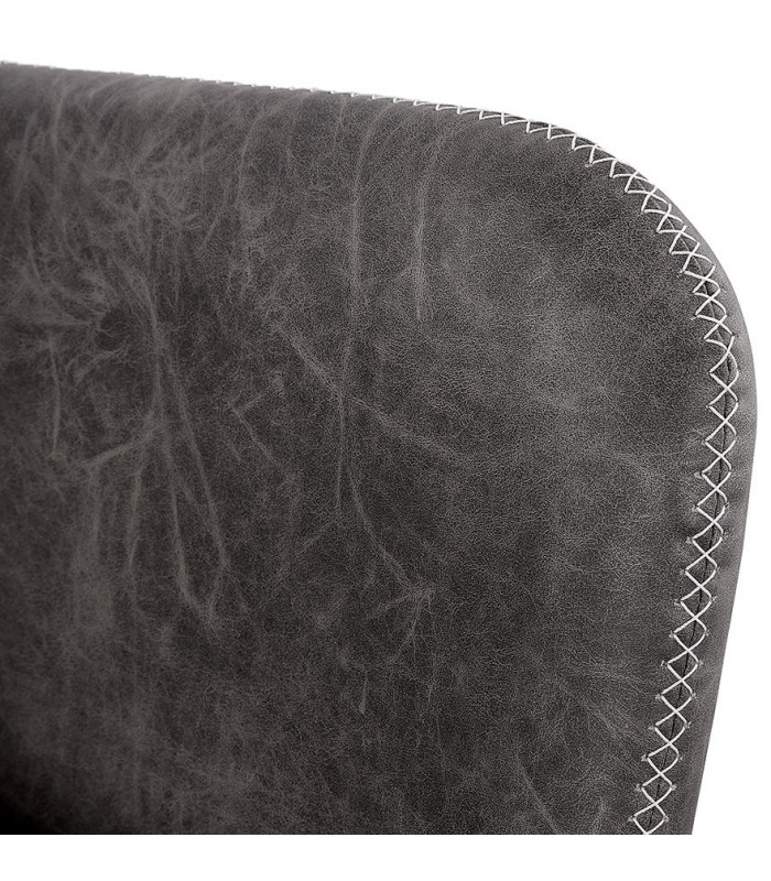 Fauteuil design gris foncé en similicuir Grove