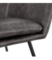 Fauteuil design gris foncé en similicuir Grove