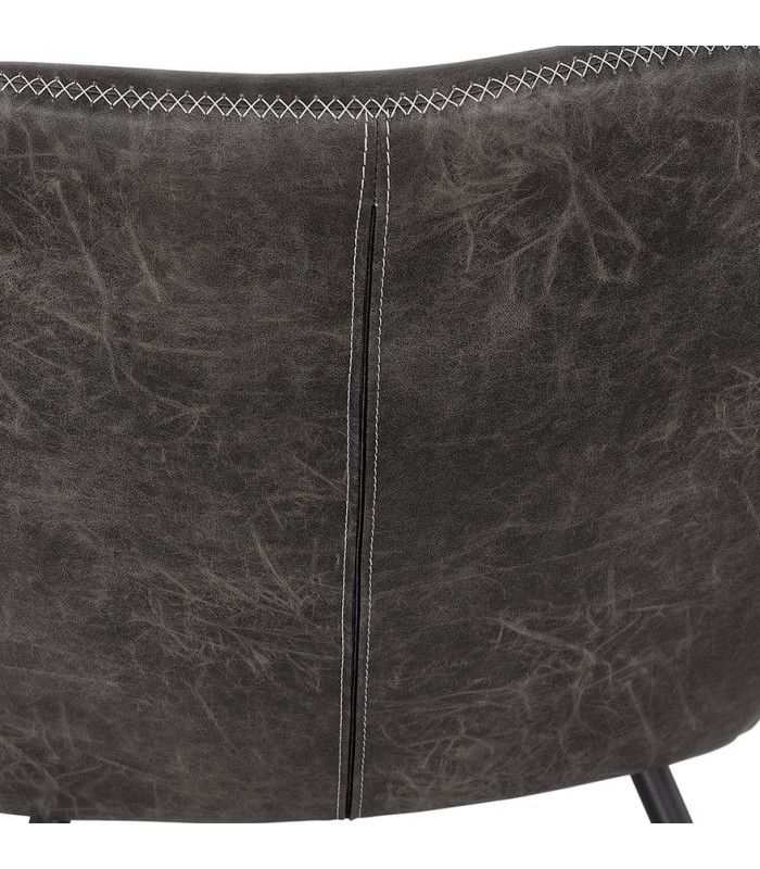 Fauteuil design gris foncé en similicuir Grove
