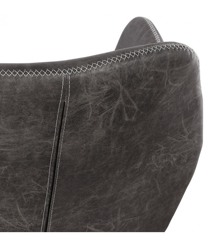 Fauteuil design gris foncé en similicuir Grove