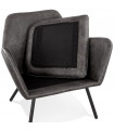 Fauteuil design gris foncé en similicuir Grove