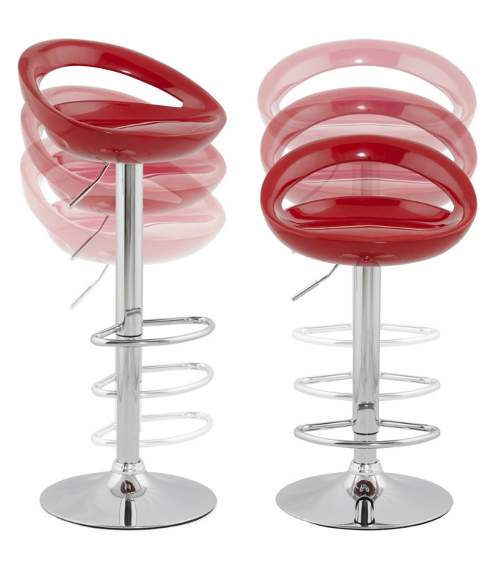 Tabouret de bar design rouge en plastique Plasma