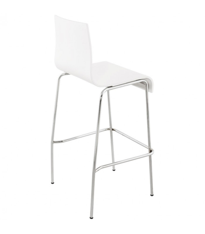 Tabouret de bar design blanc en bois Broco