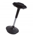 Tabouret de bar design noir en tissu et plastique Aherne