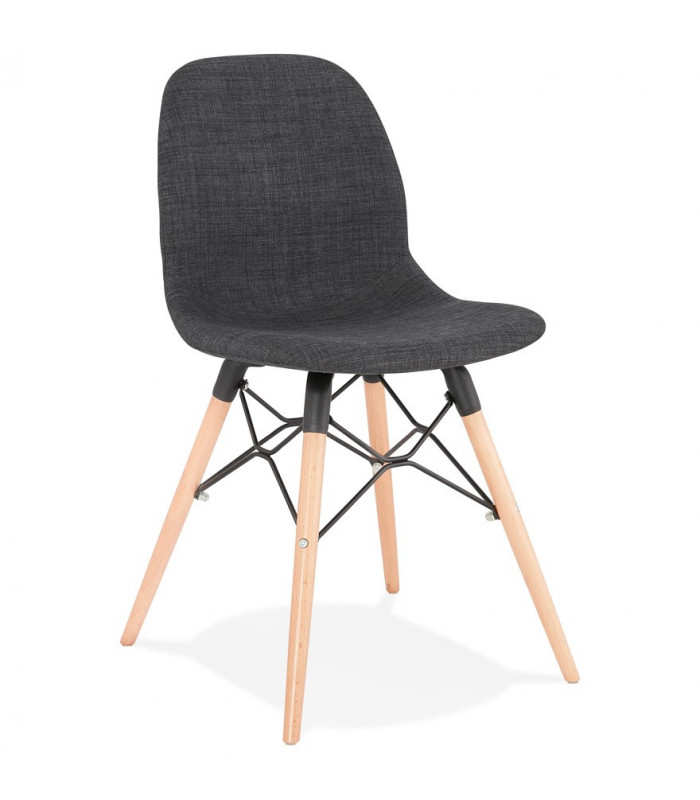 Chaise design gris foncé en tissu Kingston