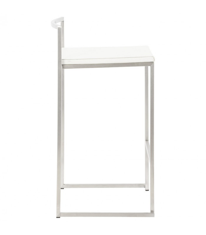 Tabouret de bar design blanc en similicuir Hester