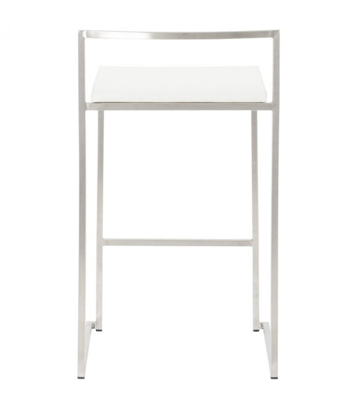 Tabouret de bar design blanc en similicuir Hester