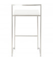 Tabouret de bar design blanc en similicuir Hester