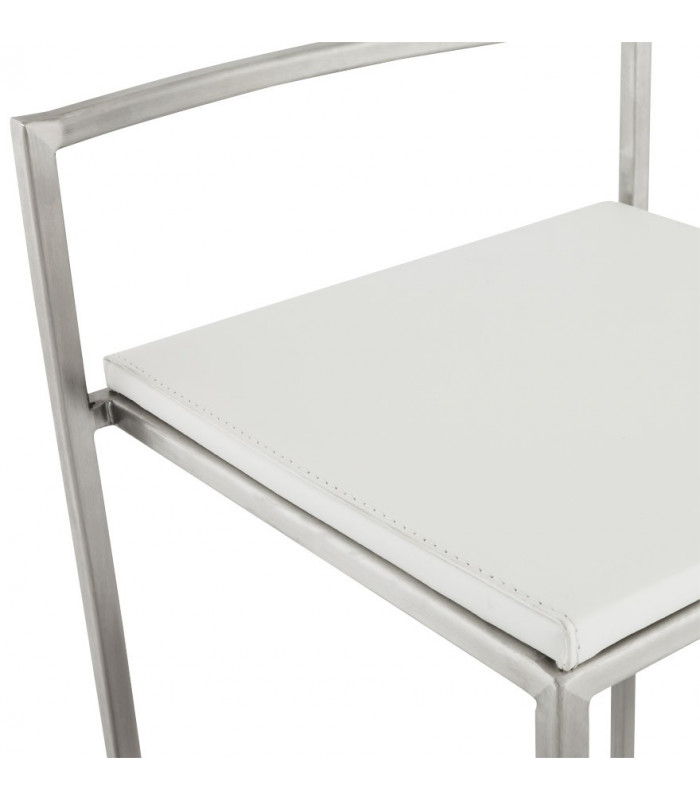 Tabouret de bar design blanc en similicuir Hester
