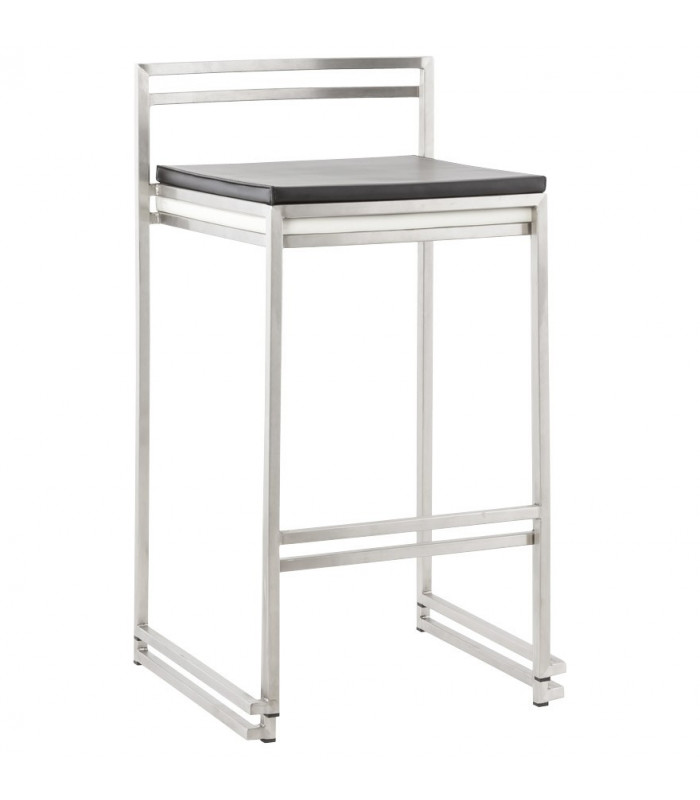 Tabouret de bar design blanc en similicuir Hester