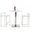 Tabouret de bar design blanc en similicuir Hester
