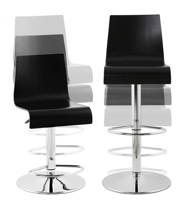 Tabouret de bar design noir en bois Marlow