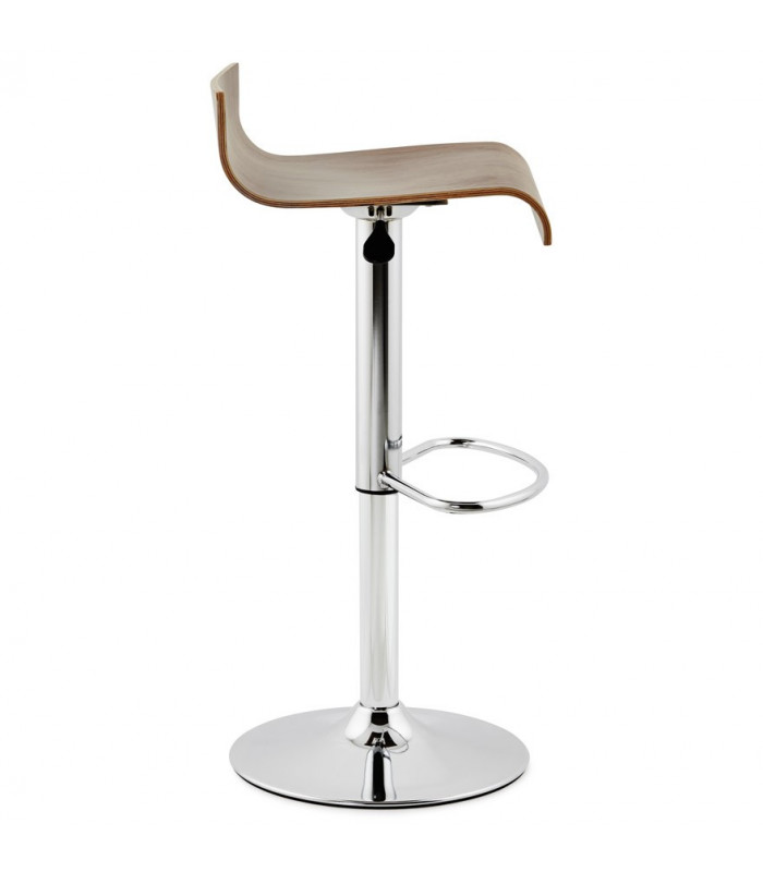 Tabouret de bar design noyer en bois Pillo