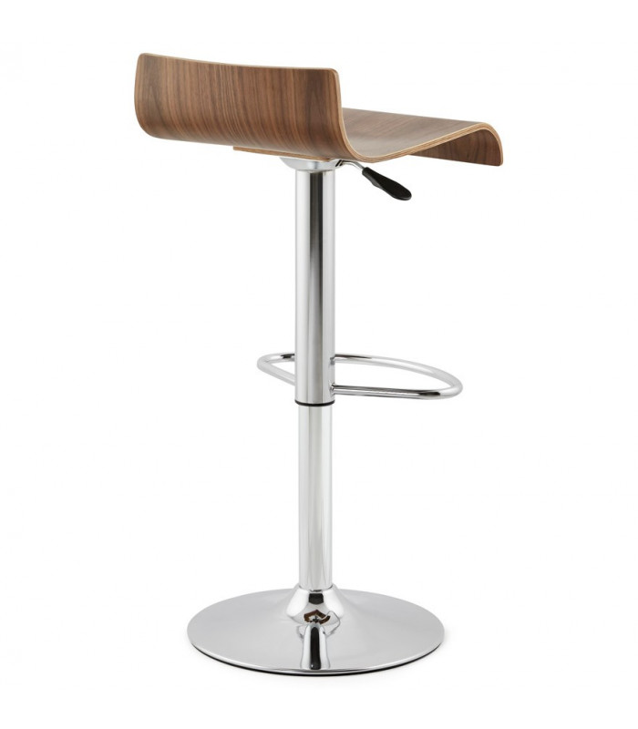 Tabouret de bar design noyer en bois Pillo