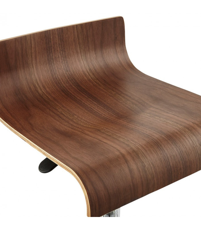 Tabouret de bar design noyer en bois Pillo