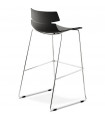 Tabouret de bar design noir en plastique Livia