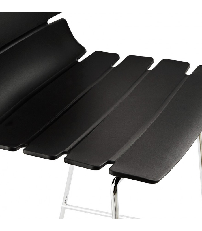 Tabouret de bar design noir en plastique Livia