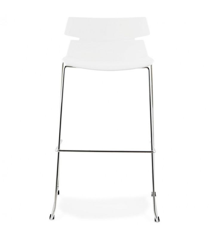 Tabouret de bar design blanc en plastique Livia