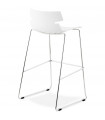 Tabouret de bar design blanc en plastique Livia